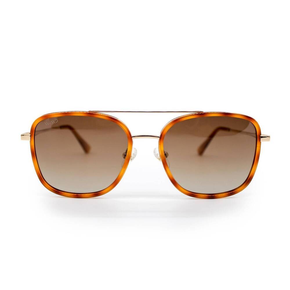 NEW WMP EYEWEAR gia women's square frame sunglasses in sunset tortoise / gradien